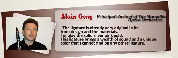 wood stone clarinet ligature Alain Geng