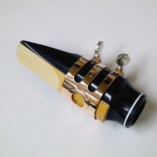 Photo1: Wood Stone Alto Saxophone Metal Ligature